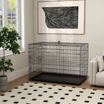 Cage caisse de transport pliante pour chien en acier 2 portes verrouillables 121 x 77 x 82 cm noir