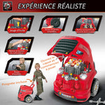 Camion mécano 2 en 1 - Jouet Bricolage Enfant - Établi Enfant - Jeu d'imitation mécanicien - Nombreux Accessoires Total de 61 pièces - Effets sonores et Lumineux - PP ABS Rouge