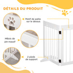 Barrière de sécurité barrière modulable pliable pour animaux de compagnie 4 panneaux en bois de pin massif 204 x 30 x 61 cm blanc