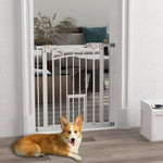 Barrière de sécurité animaux chien porte fermeture automatique sans perçage de 74 à 80 cm acier noir