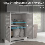 Meuble de salle de bain armoire 2 portes étagère réglable 2 tiroirs niche 61 x 30,5 x 109,5 cm blanc