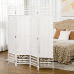 Paravent intérieur en bois séparateur de pièce cloison pliable 4 panneaux 160 x 170 cm blanc