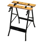 Établi pliant établi de serrage avec 4 serre-joints table de travail, charge 100 kg, 62,5x60,5x78,5cm, noir