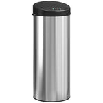 Poubelle de cuisine automatique 55 L en acier inoxydable, couvercle à fermeture en douceur, 32 x 30 x 78,5 cm, argent