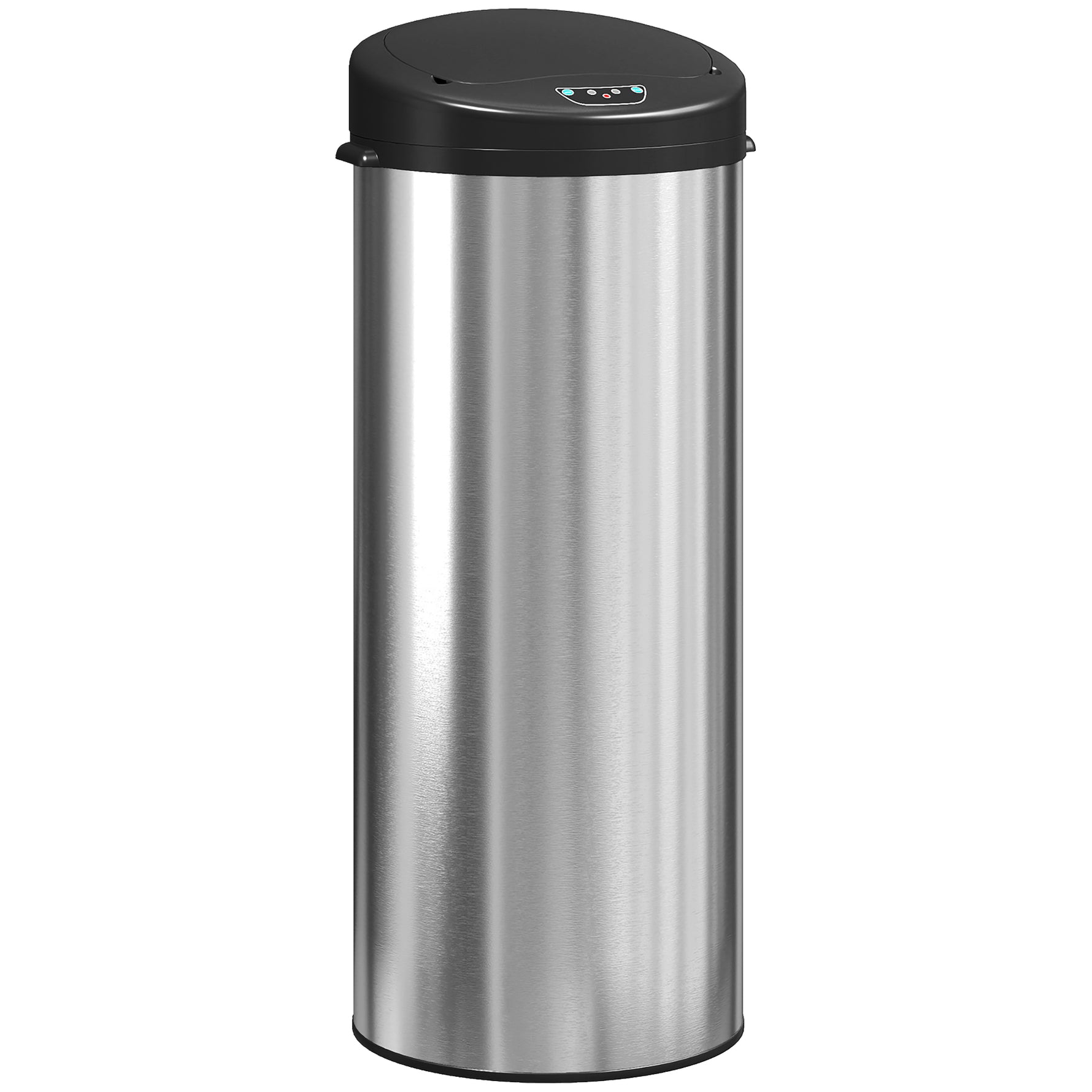 Poubelle de cuisine automatique 55 L en acier inoxydable, couvercle à fermeture en douceur, 32 x 30 x 78,5 cm, argent