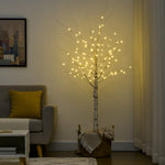 Albero luminoso a LED, decorazione luminosa bianco caldo, 96 LED 180 cm, decorazione natalizia, camera da letto, casa, bianco