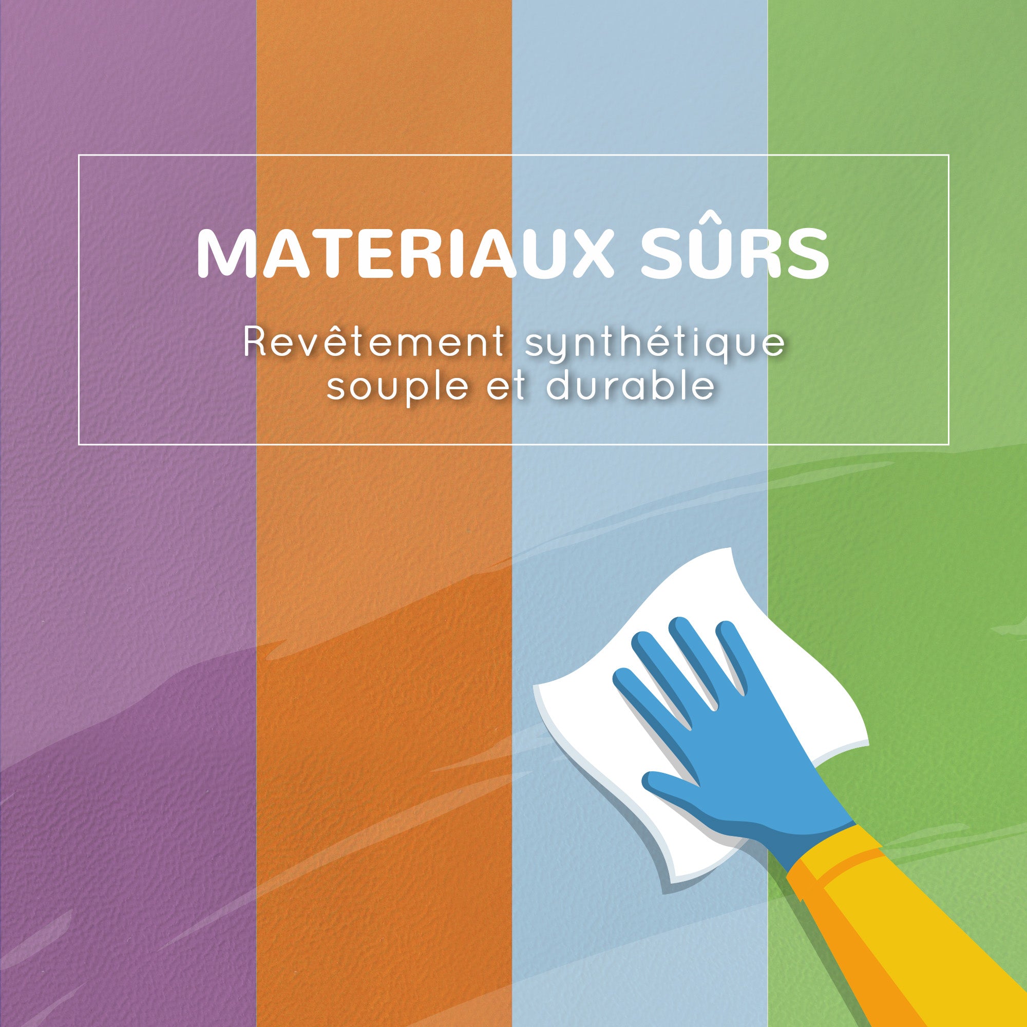 4 blocs de construction XL - modules de motricité - mousse EPE polyuréthane, vert orange violet et bleu
