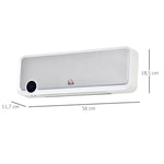 Radiateur mural soufflant oscillant 2000 W - chauffage céramique PTC - 3 niveaux de puissance - télécommande incluse blanc argenté