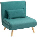 Besaulki bihurgarri bakarrekoa, 3-in-1 klik-klak sofa-ohea, 5 posiziotako bizkarralde erregulagarriarekin, burko barne, berdea
