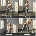 Kettlebell 8 kg, Manubrio con impugnatura ergonomica antiscivolo, Kettlebell, Bodybuilding, Allenamento, Blu
