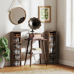 Lot de 2 étagères colonnes armoire de rangement CD 12 compartiments 21 x 22,5 x 88,5 cm capacité 204 CD brun rustique