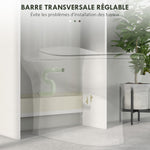Armoire de rangement dessus des toilettes, meuble de salle de bain placard 2 portes étagère 58,5L x 23l x 170H cm blanc