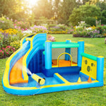 Château gonflable avec souffleur 8 en 1, parc aquatique, toboggan, trampoline, piscine à balles, oxford, multicolore