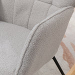 Fauteuil à bascule rocking chair revêtement bouclette structure en acier 71 x 98 x 101 cm Gris clair