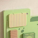Busy Board Jouet, Tableau d'Activités Murale Dinosaure, Planche Motricité Bébé Educatif pour Garcon Fille 2+ Ans, Vert