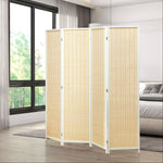 Paravent en bois séparateur de pièce closion de séparation pliable 4 panneaux 180 x 180 cm bois naturel