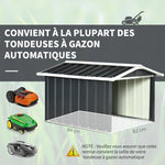 Abri de jardin pour tondeuse à gazon robot-tondeuse - garage tondeuse robot - tôle acier gris
