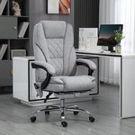 Fauteuil de bureau massant et chauffant hauteur réglable dossier inclinable télécommande repose-pieds rétractable gris