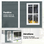 Abri de Jardin en Résine Cabanon de Rangement Double Porte 3 Fenêtres et 2 Aérations Anti-UV avec Plancher 3,3 m² Gris