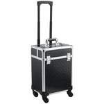 Valise trolley maquillage mallette cosmétique vanity poignée télescopique réglable 34L x 24l x 52H cm alu. noir