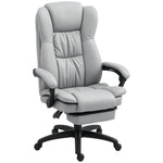 Fauteuil de bureau massant, chaise de bureau avec hauteur réglable, dossier inclinable et télécommande filaire, gris
