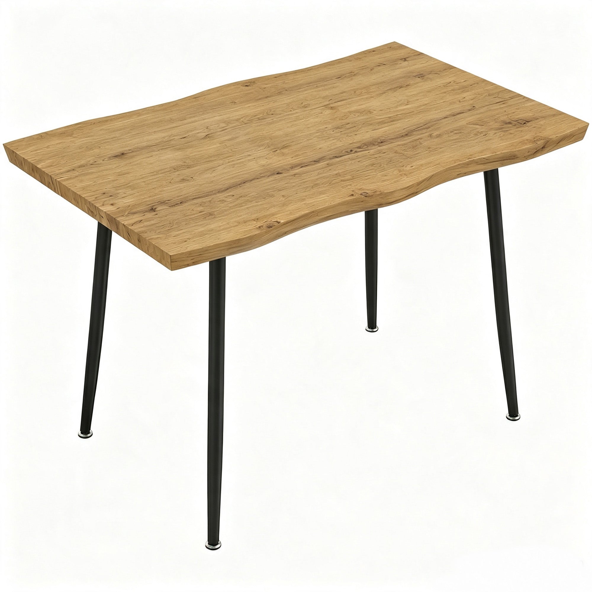 Tavolo da pranzo per 4 persone, 110 x 70 x 75 cm, tavolo da cucina rettangolare, piano spesso effetto legno, rovere