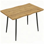Tavolo da pranzo per 4 persone, 110 x 70 x 75 cm, tavolo da cucina rettangolare, piano spesso effetto legno, rovere