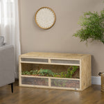 Terrario in legno OSB per rettili con porta scorrevole in vetro - 100 x 47 x 47 cm naturale