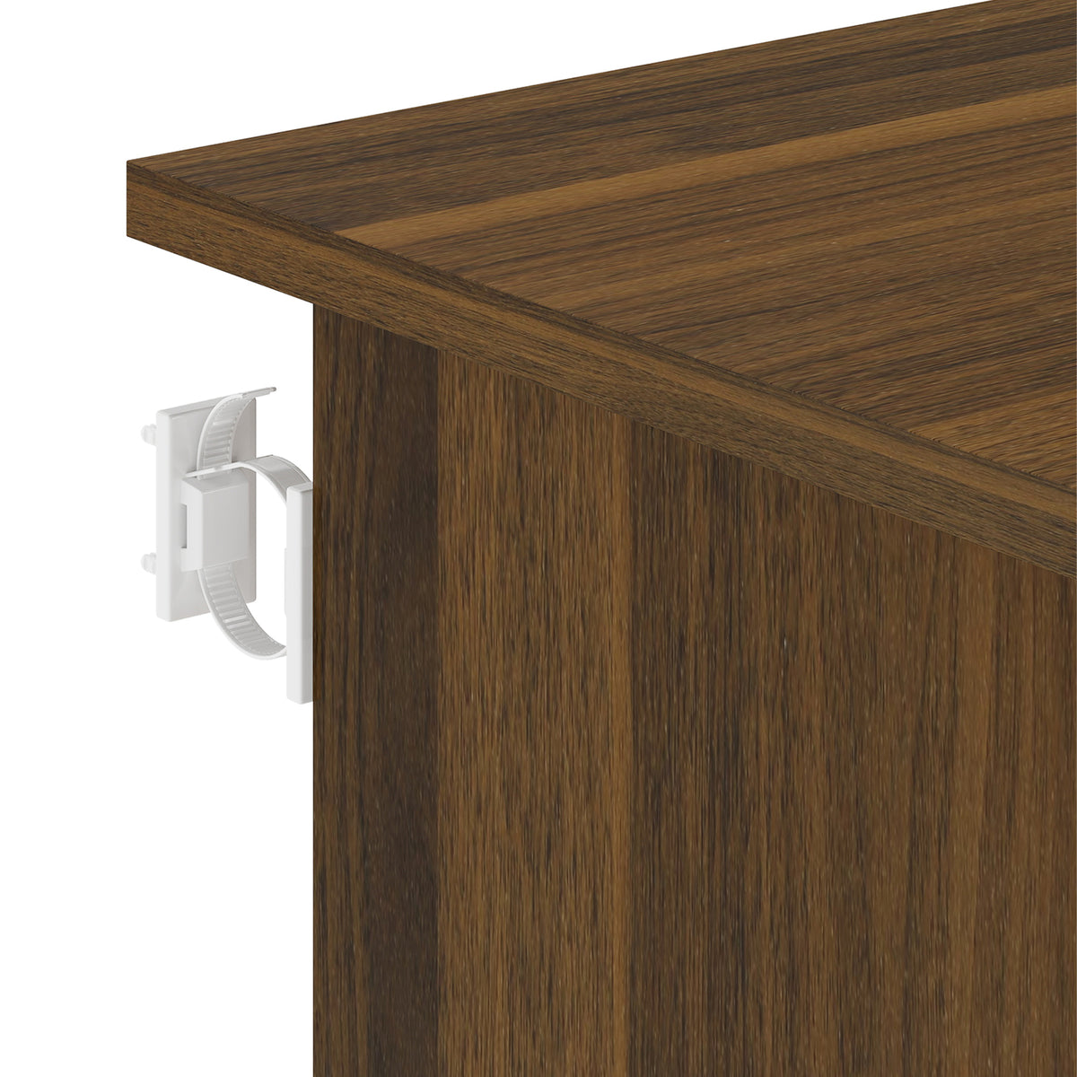 Bureau Informatique avec 5 Tiroirs, 110 x 50 cm, Bureau avec Rangement, Étagère Ouverte, Tiroir Verrouillable, Noyer