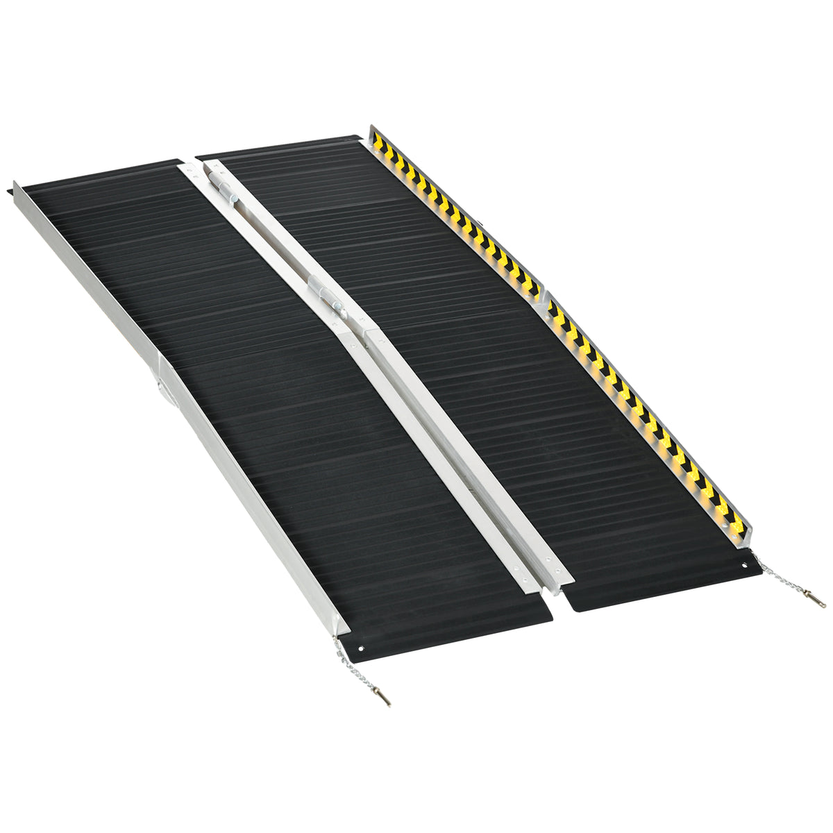 Rampe de chargement rampe d'accès pour fauteuil roulant scooter pliable antidérapante avec bordures de sécurité noir