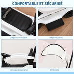 Porteur Enfants Voiture Enfant Multi-équipée 12-36 Mois klaxon Marche-Pieds, Garde-Corps et ombrelle Blanc
