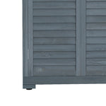 Armoire de jardin remise pour outils en bois 2 étagères toit bitumé portes persiennes 87 x 47 x 160 gris