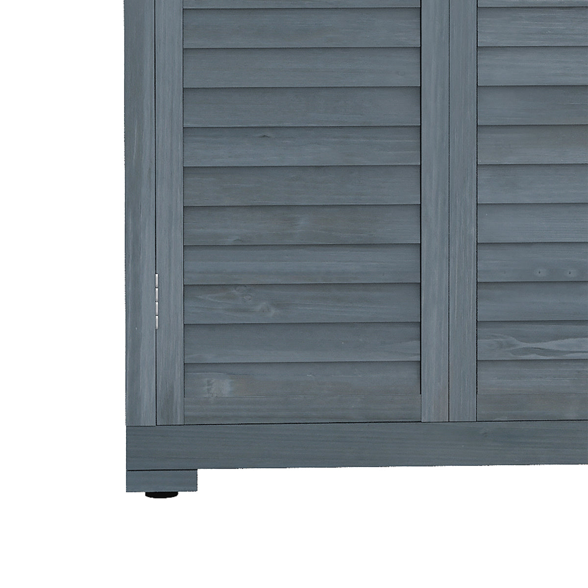 Armoire de jardin remise pour outils en bois 2 étagères toit bitumé portes persiennes 87 x 47 x 160 gris