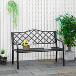 Banc 3 Places de Jardin terrasse Style Rural Chic 128L x 60l x 89H cm métal époxy anticorrosion Fonte Brun
