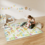 Tapis de jeu pour bébé pliable et réversible, tapis de sol en mousse épais, 200 x 180 x 1,5 cm, multicolore
