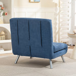 Fauteuil convertible 1 place, fauteuil-lit clic-clac 3 en 1 avec dossier réglable, oreiller, assise large, bleu