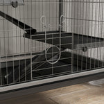 Cage pour rongeurs multifonction 4 plateformes 3 rampes 4 portes dim. 80L x 52l x 159H cm acier gris argenté noir