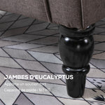 Fauteuil de salon capitonné avec assise large, pieds en bois, style classique, grand confort, 74 x 86 x 102 cm, marron