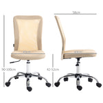 Chaise de bureau ergonomique hauteur réglable piètement chromé pivotant 360° revêtement maille beige