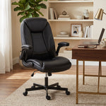 Chaise bureau ergonomique fauteuil de bureau accoudoirs relevables hauteur réglable fonction bascule noir