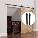 Kit de Porte Coulissante, Système Galandage avec Porte Épaisseur 20-25 mm, Largeur Max. 0,9 m, Charge 20 kg, Acier Noir