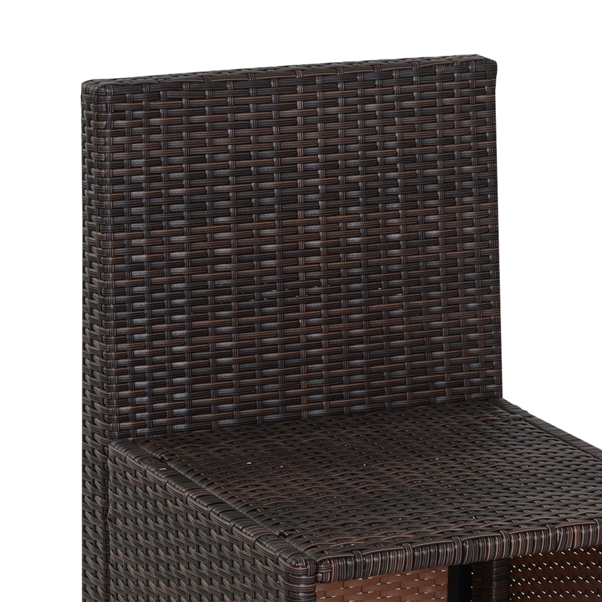 Ensemble salon de jardin encastrable 4 chaises monoblocs avec coussins déhoussables et table résine tressée