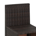 Ensemble salon de jardin encastrable 4 chaises monoblocs avec coussins déhoussables et table résine tressée