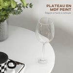 Table de bar ronde table de bistro mange-debout table de cuisine style contemporain plateau peint et cadre en acier