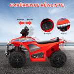 Elektrisches Kinder-Quad 6V Elektroauto für Kinder, Geschwindigkeit 2,5 km/h, für Kinder von 18-36 Monaten, 71 x 40,5 x 45 cm, Rot
