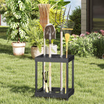 Organisateur d'outils de jardin, support à outils de jardin 16 compartiments à 2 niveaux 42 x 33 x 50 cm noir