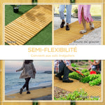 Allée chemin de jardin en lattes de bois enroulable - bois massif de pin 185 x 60 cm