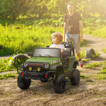 Buggy 4x4 voiture électrique enfant UTV avec télécommande 2.4Ghz 2 moteurs 12 V vert