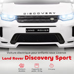 Voiture électrique pour enfants Land Rover Discovery Sport, 12V avec télécommande, lumières LED, pour 3-6 ans, blanc