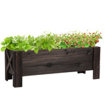 Jardinière sur Pieds bac à Fleurs dim. 100L x 36l x 36H cm Inserts d'irrigation Inclus Bois Massif Sapin traité-9